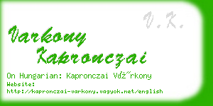 varkony kapronczai business card